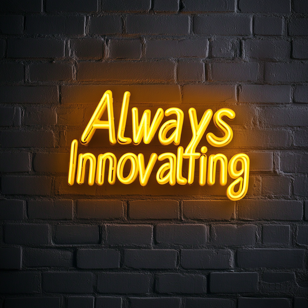 "Always Innovating" - Yellow Neon Sign, 24 Inches