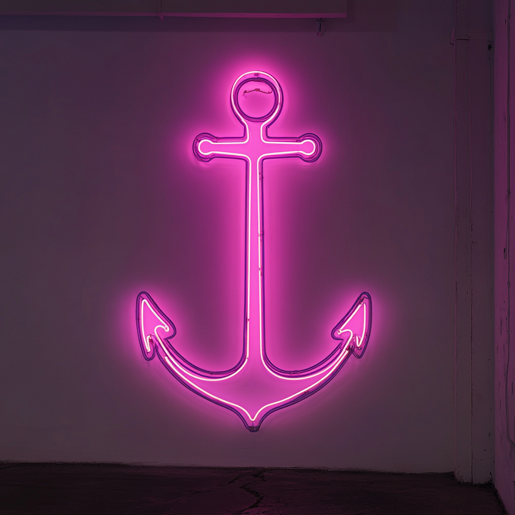 Anchor - Pink Neon Sign, 18 Inches
