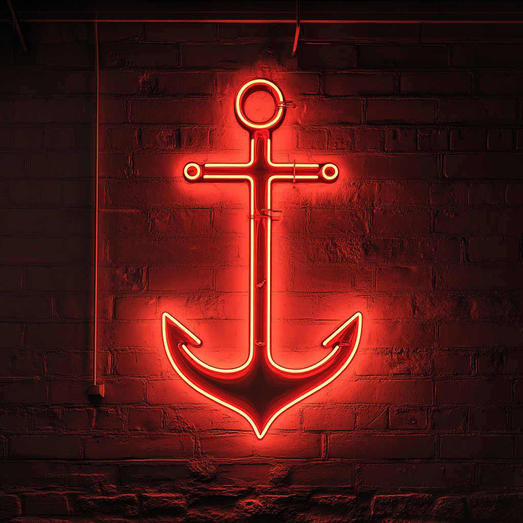 Anchor - Red Neon Sign, 18 Inches