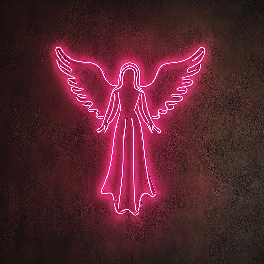 Angel - Pink Neon Sign, 18 Inches
