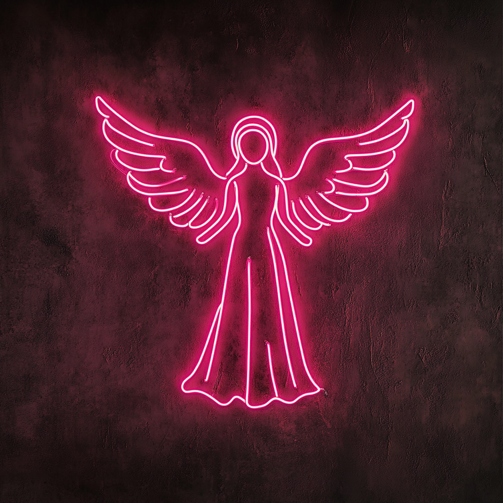 Angel - Pink Neon Sign, 18 Inches
