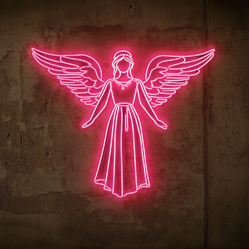 Angel - Pink Neon Sign, 18 Inches