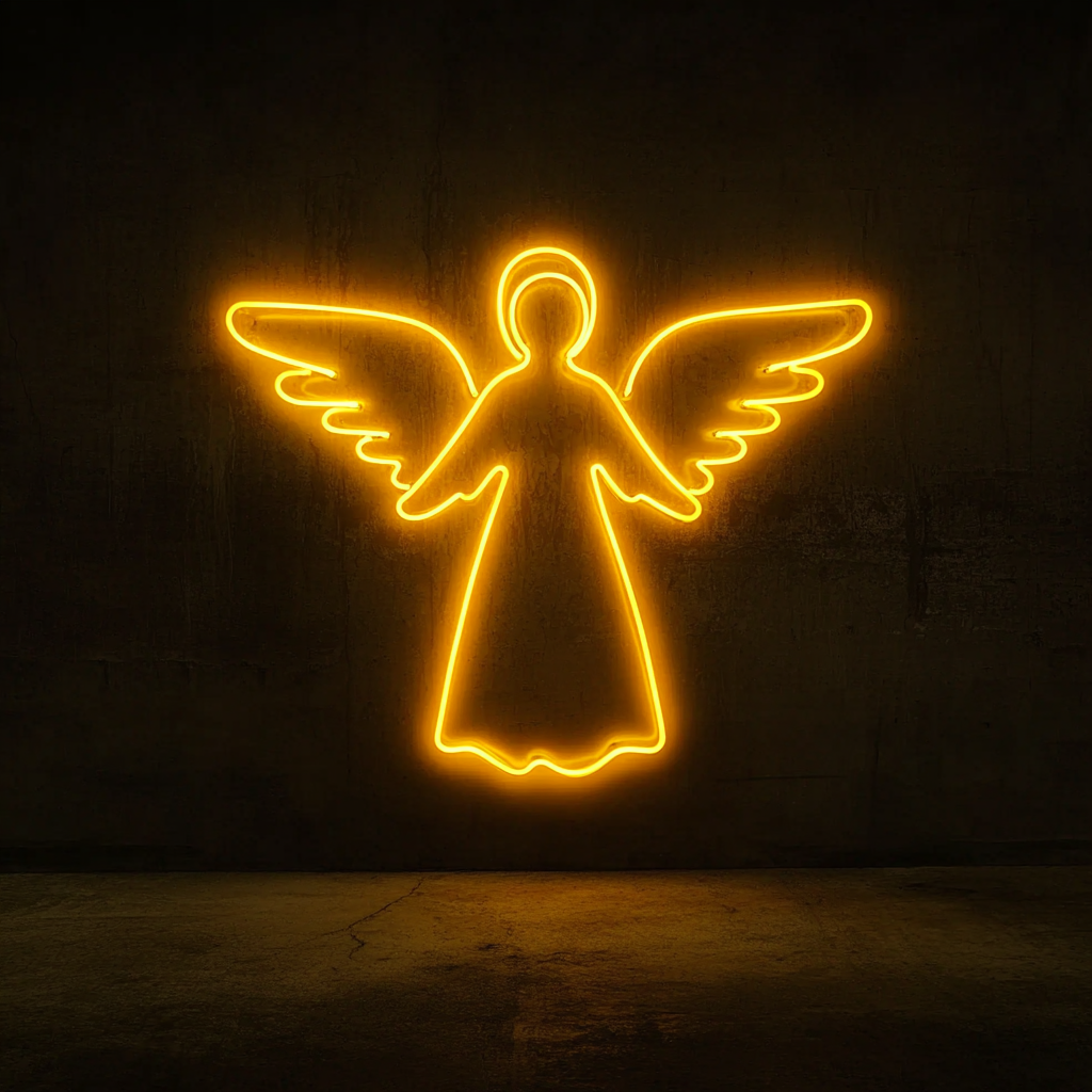Angel - Yellow Neon Sign, 18 Inches