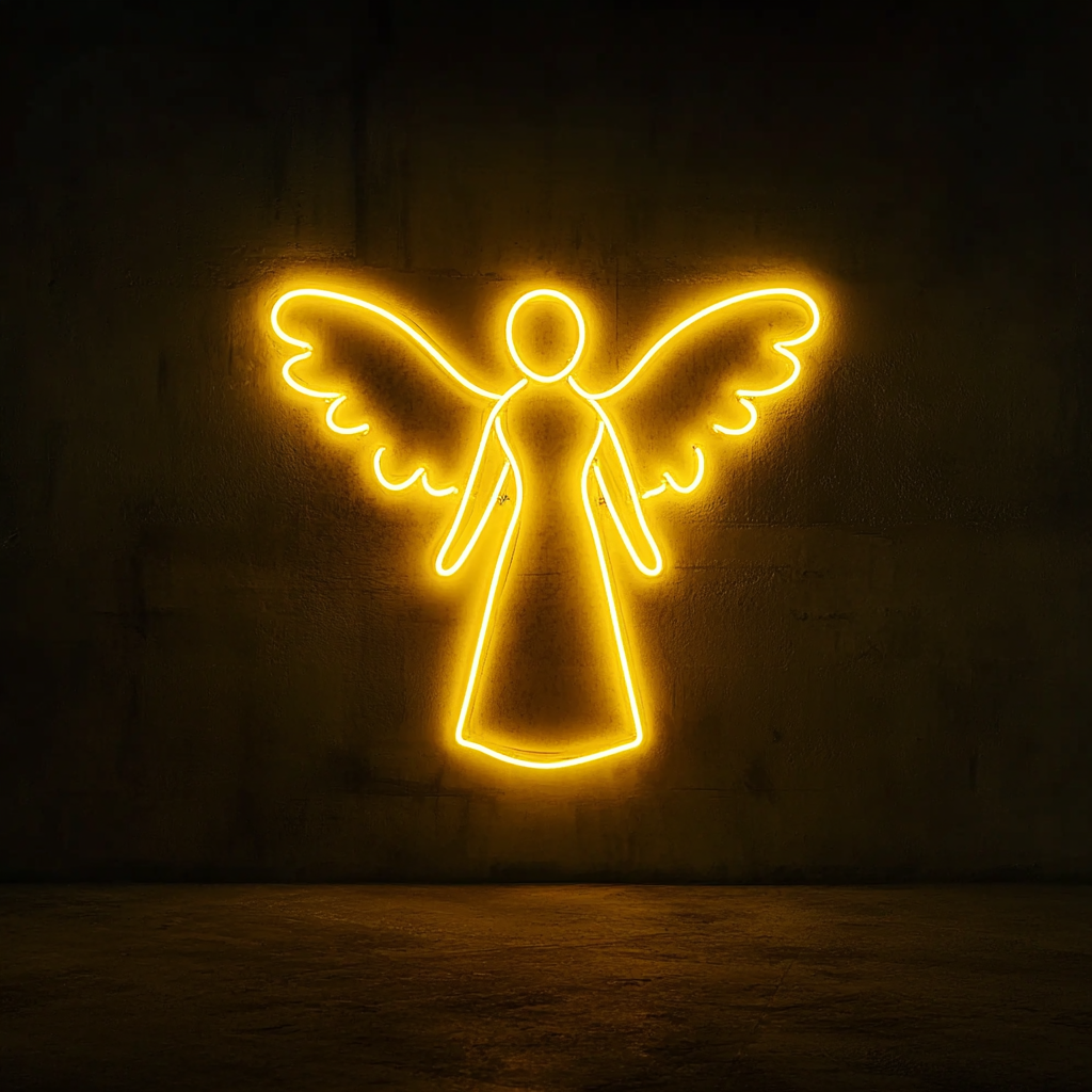 Angel - Yellow Neon Sign, 18 Inches