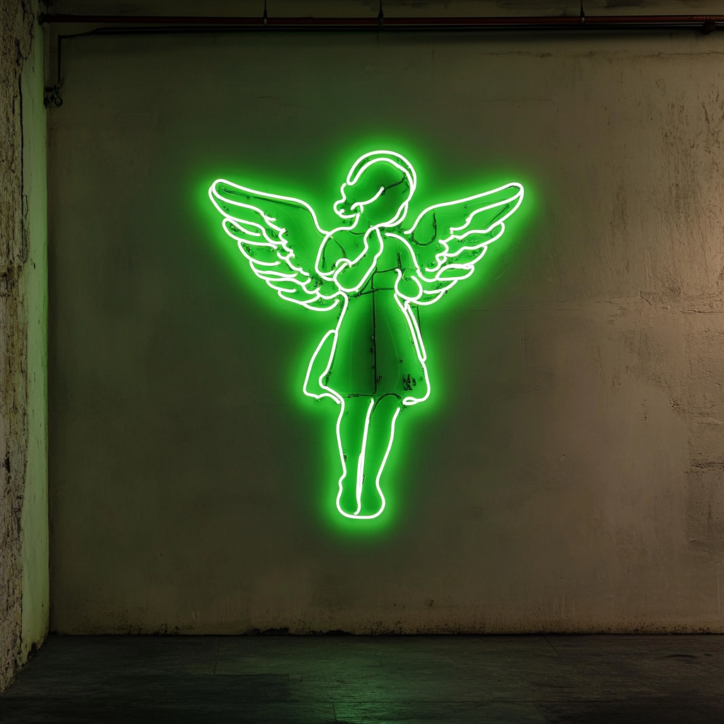 Angel Halo - Green Neon Sign, 18 Inches
