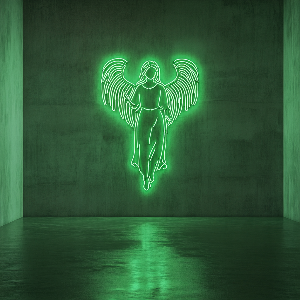 Angel Halo - Green Neon Sign, 18 Inches