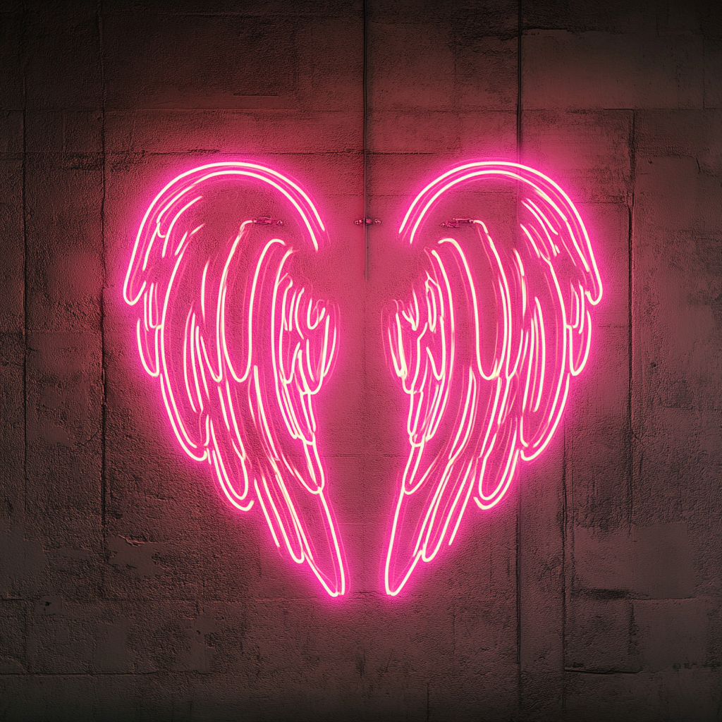 Angel Wings - Pink Neon Sign, 18 Inches