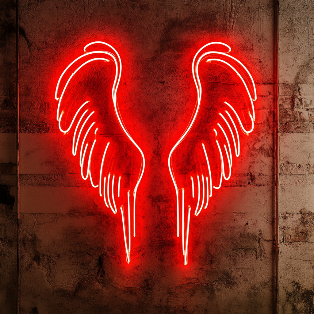 Angel Wings - Red Neon Sign, 18 Inches