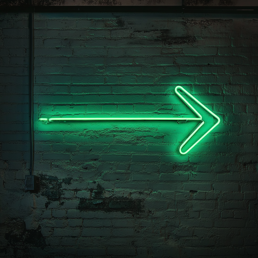 Arrow - Green Neon Sign, 18 Inches