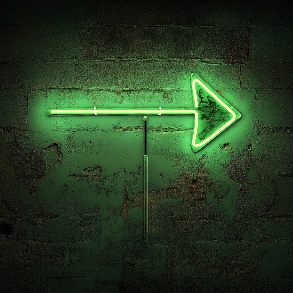 Arrow - Green Neon Sign, 18 Inches