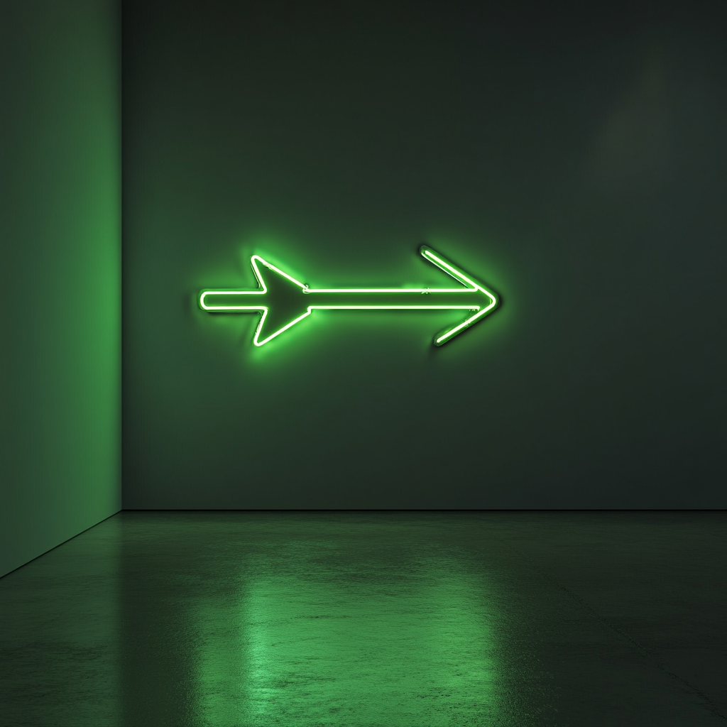 Arrow - Green Neon Sign, 18 Inches