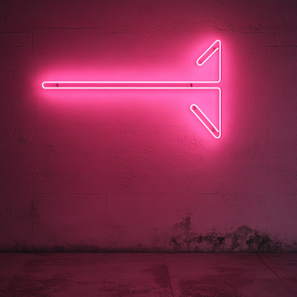 Arrow - Pink Neon Sign, 18 Inches