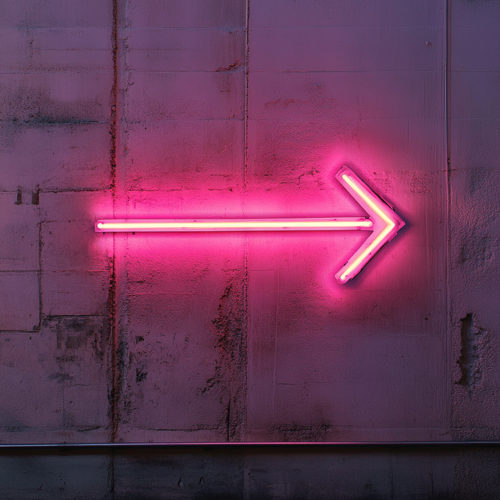 Arrow - Pink Neon Sign, 18 Inches