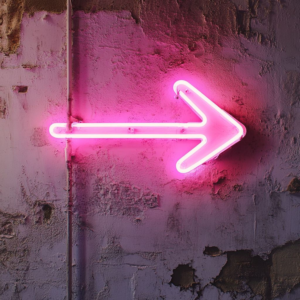 Arrow - Pink Neon Sign, 18 Inches