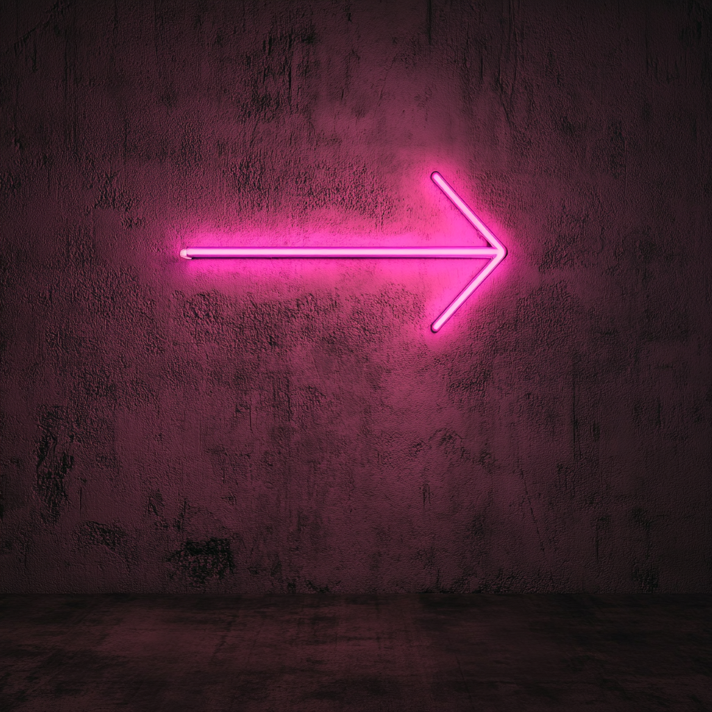 Arrow - Pink Neon Sign, 18 Inches