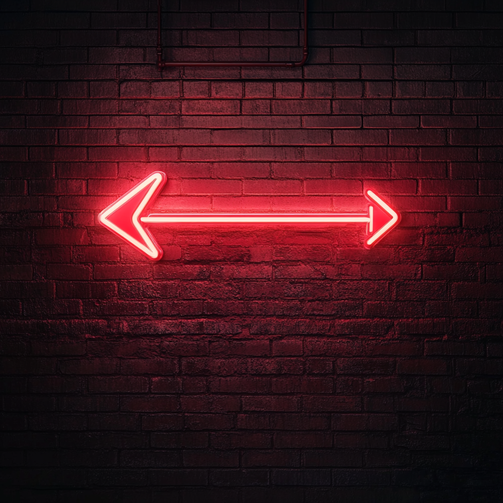 Arrow - Red Neon Sign, 24 Inches