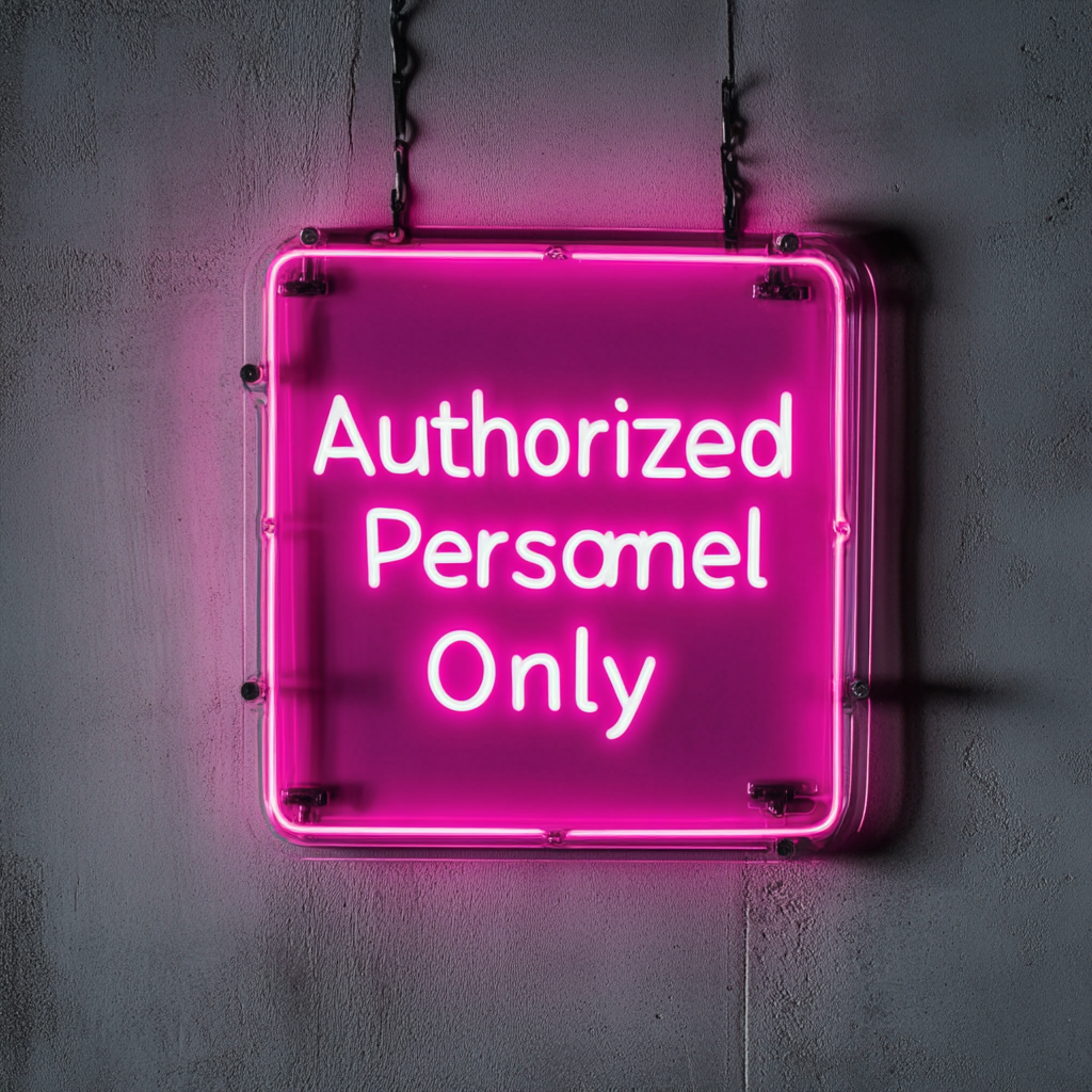 Authorized Personnel Only - Pink Neon Sign, 18 Inches