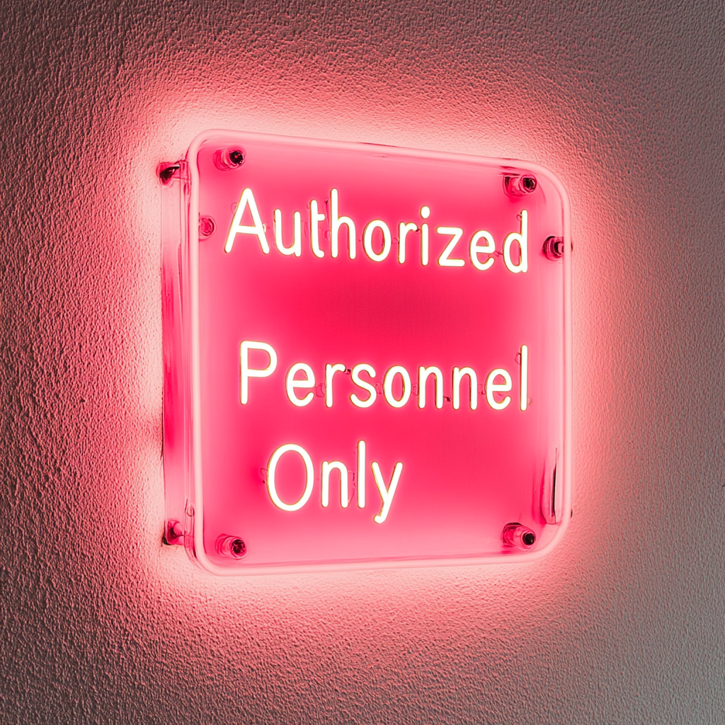 Authorized Personnel Only - Pink Neon Sign, 18 Inches