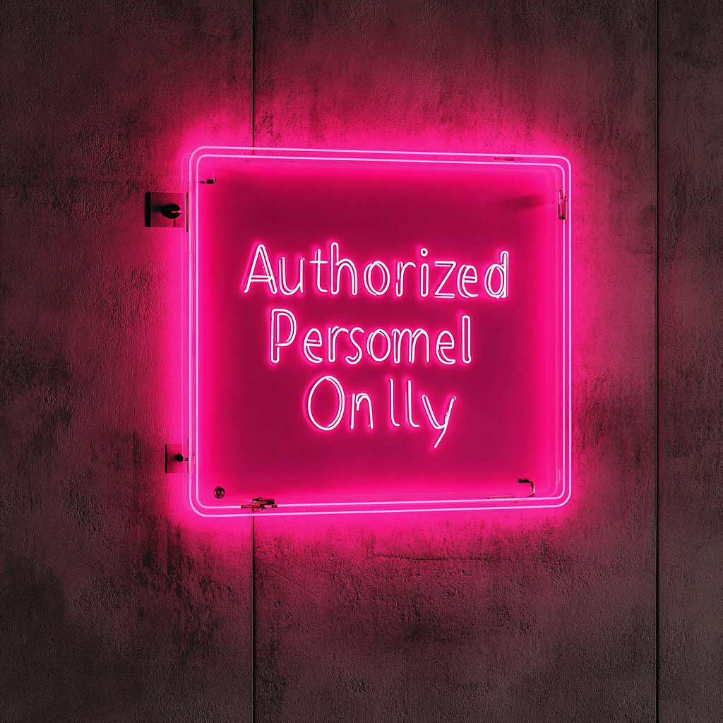 Authorized Personnel Only - Pink Neon Sign, 18 Inches