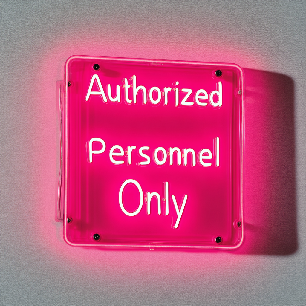 Authorized Personnel Only - Pink Neon Sign, 18 Inches
