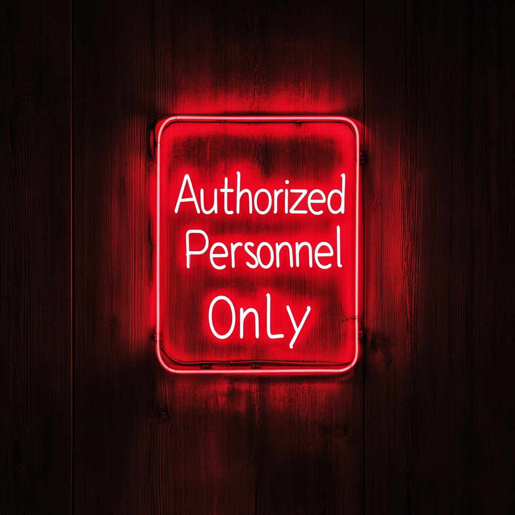 Authorized Personnel Only - Red Neon Sign, 18 Inches