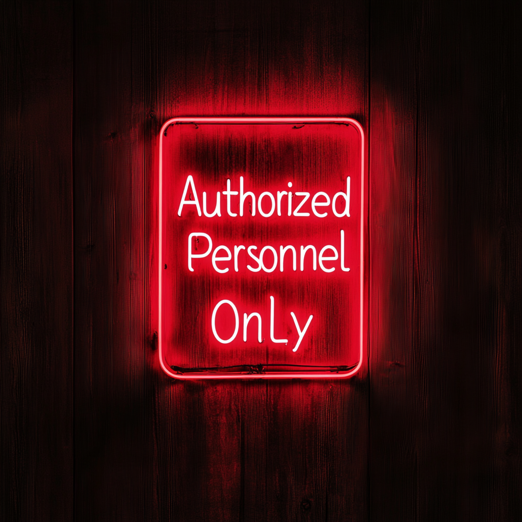Authorized Personnel Only - Red Neon Sign, 18 Inches