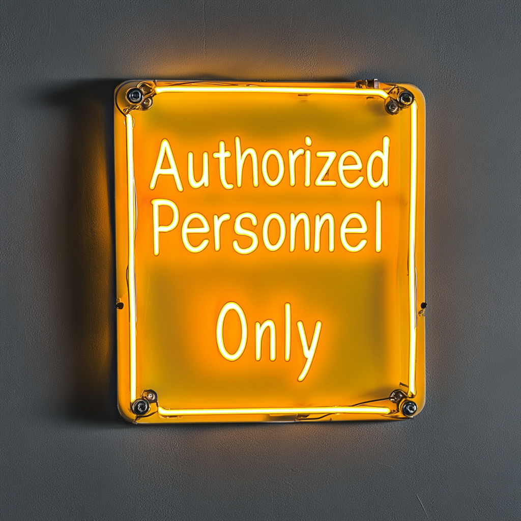 Authorized Personnel Only - Yellow Neon Sign, 18 Inches