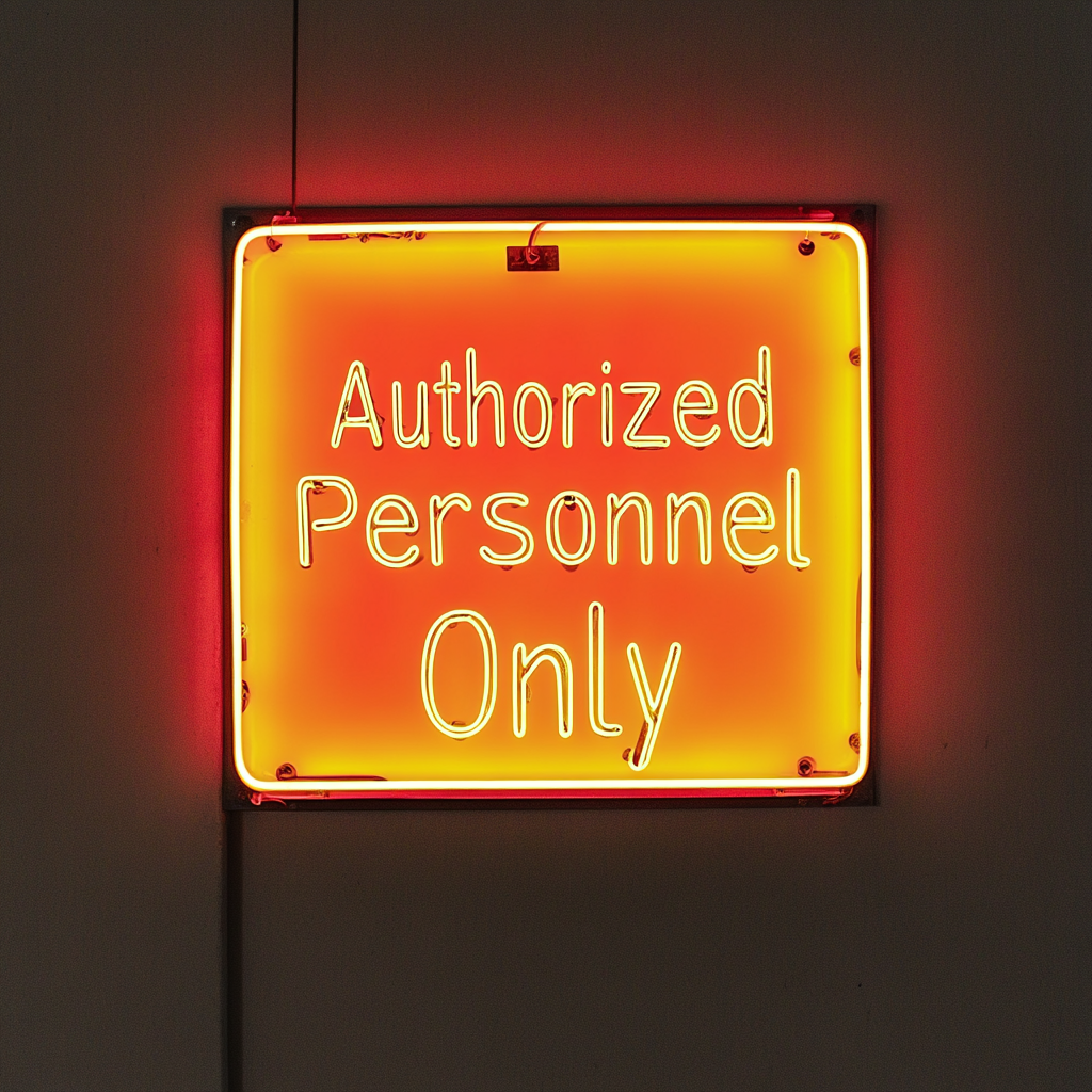 Authorized Personnel Only - Yellow Neon Sign, 18 Inches