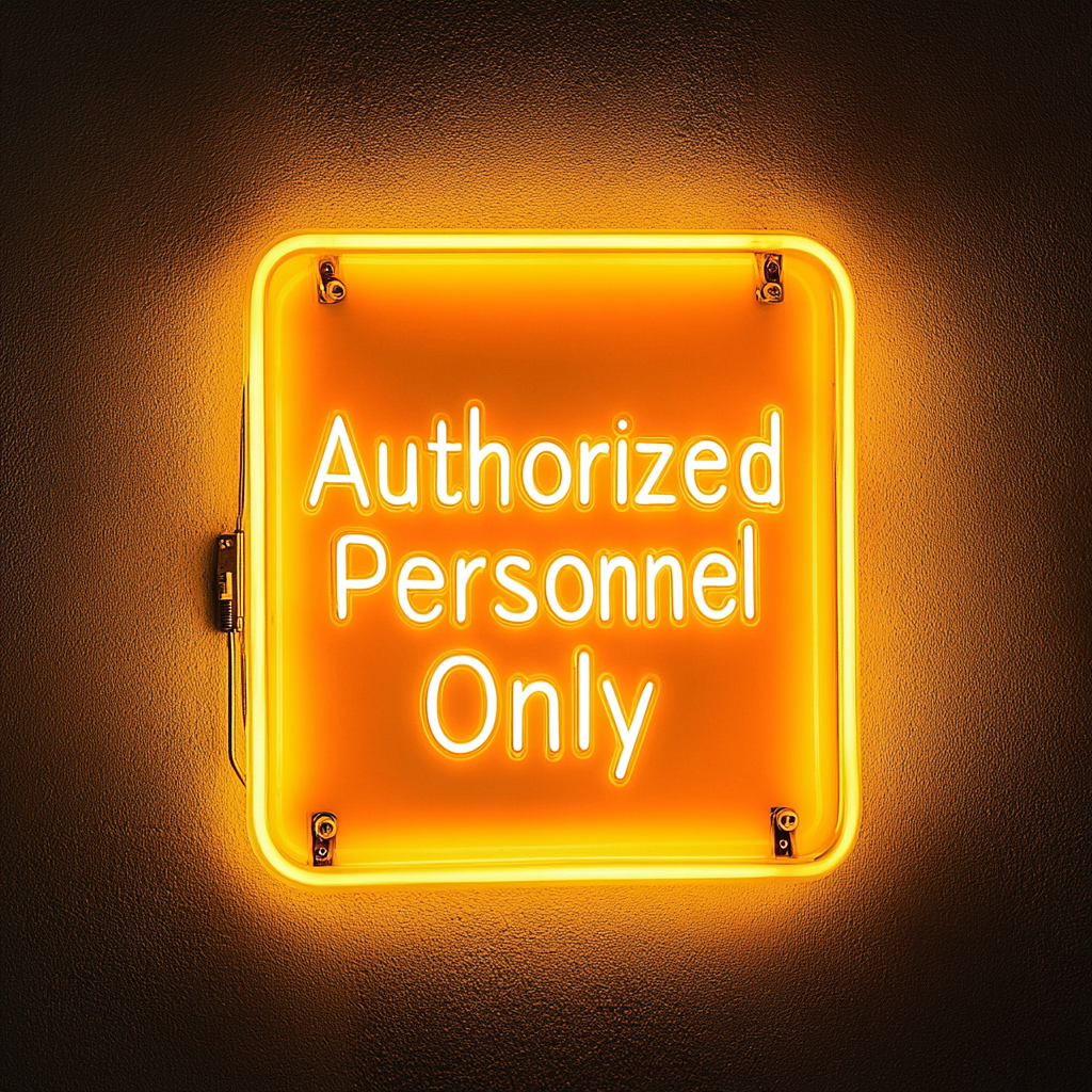 Authorized Personnel Only - Yellow Neon Sign, 18 Inches