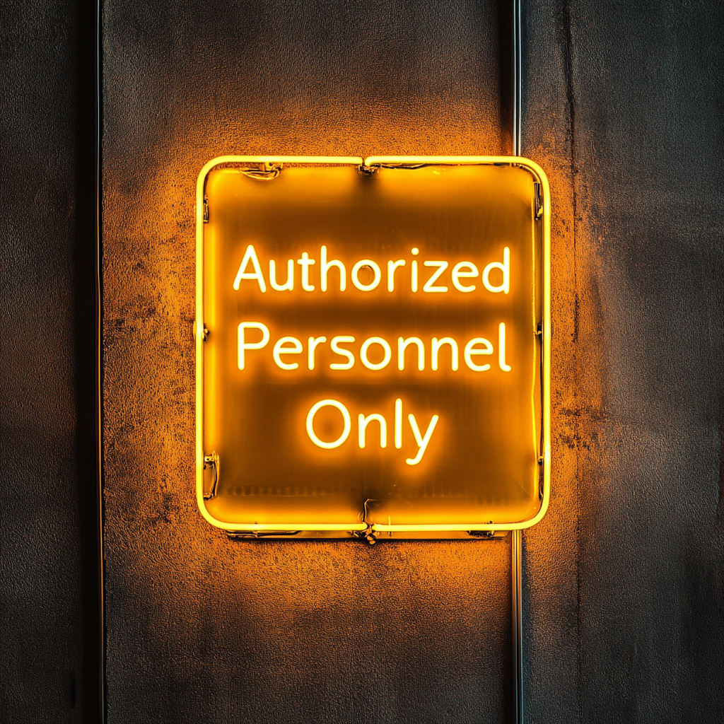 Authorized Personnel Only - Yellow Neon Sign, 18 Inches
