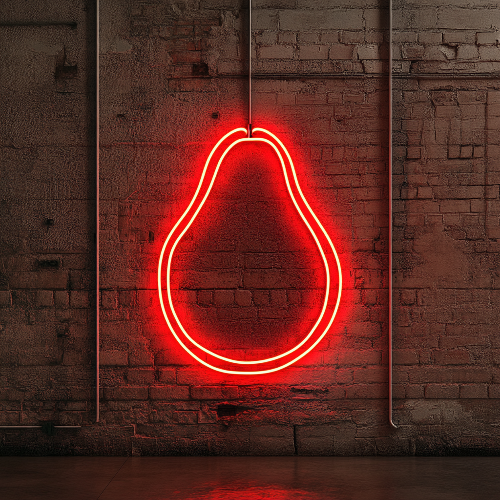 Avocado - Red Neon Sign, 18 Inches
