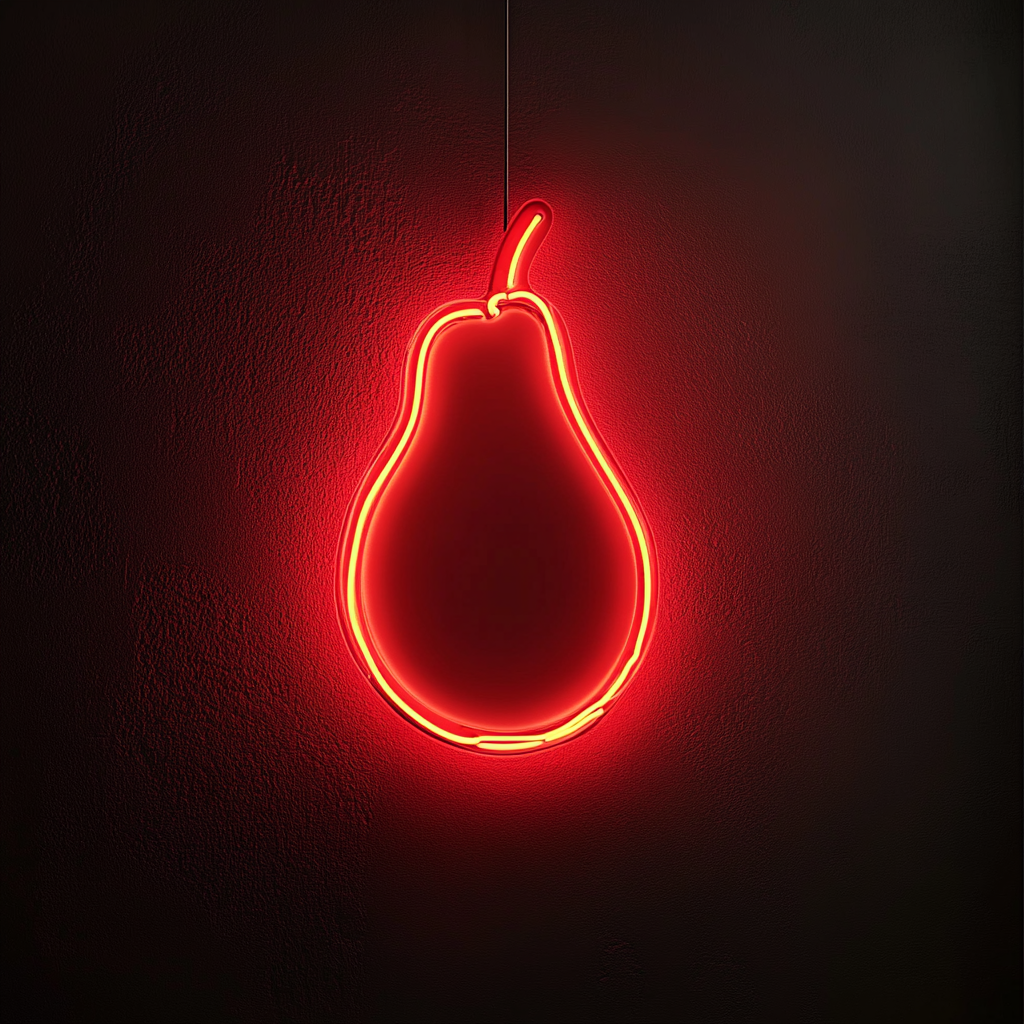 Avocado - Red Neon Sign, 18 Inches