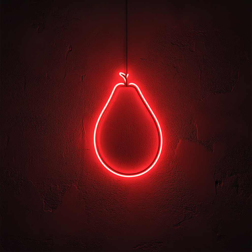 Avocado - Red Neon Sign, 18 Inches