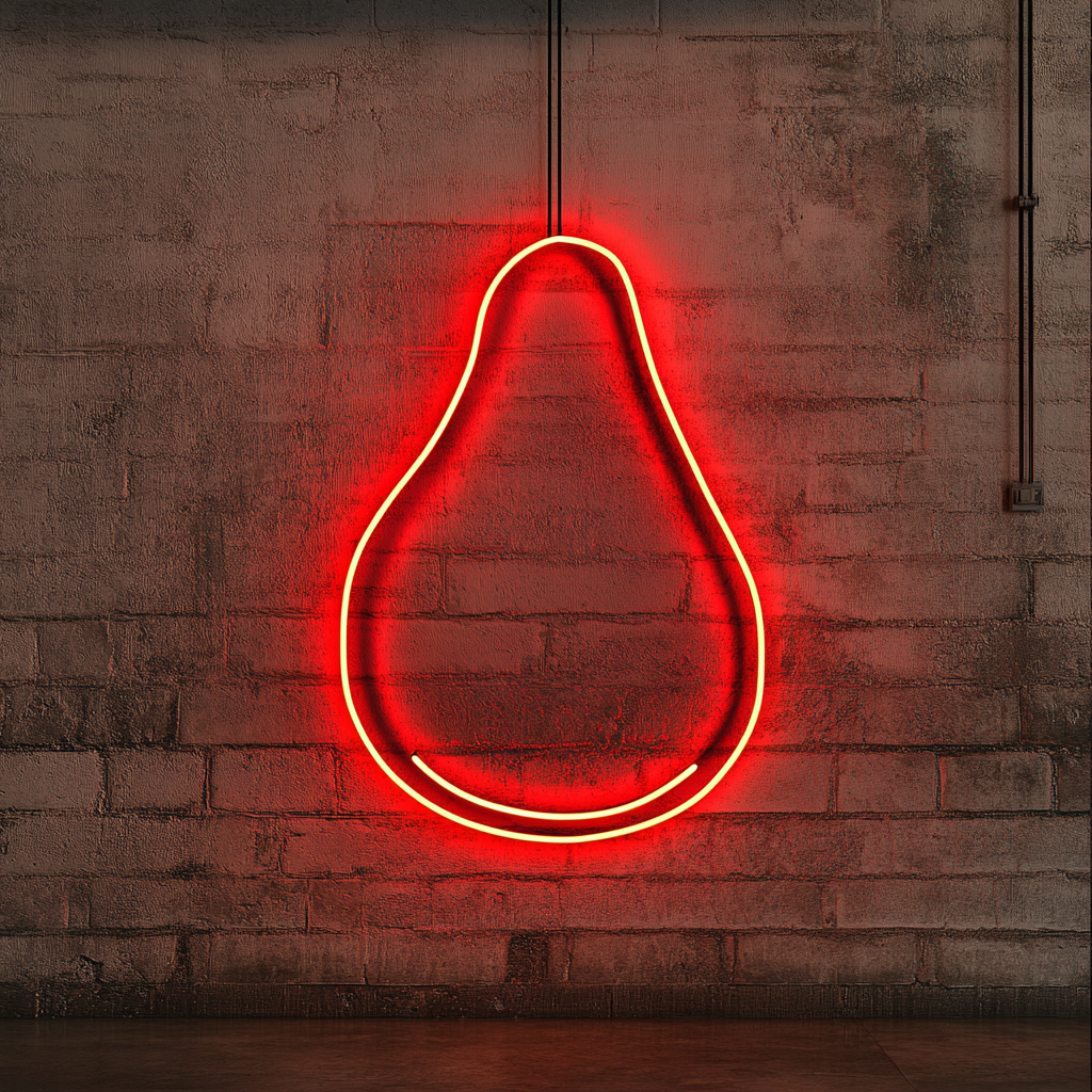 Avocado - Red Neon Sign, 18 Inches