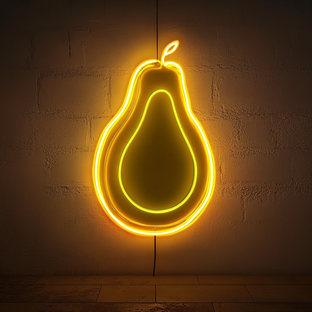 Avocado - Yellow Neon Sign, 18 Inches