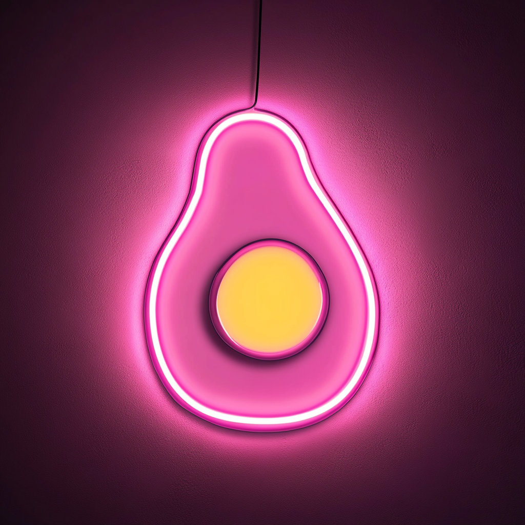 Avocado Toast with Egg - Pink Neon Sign, 24 Inches