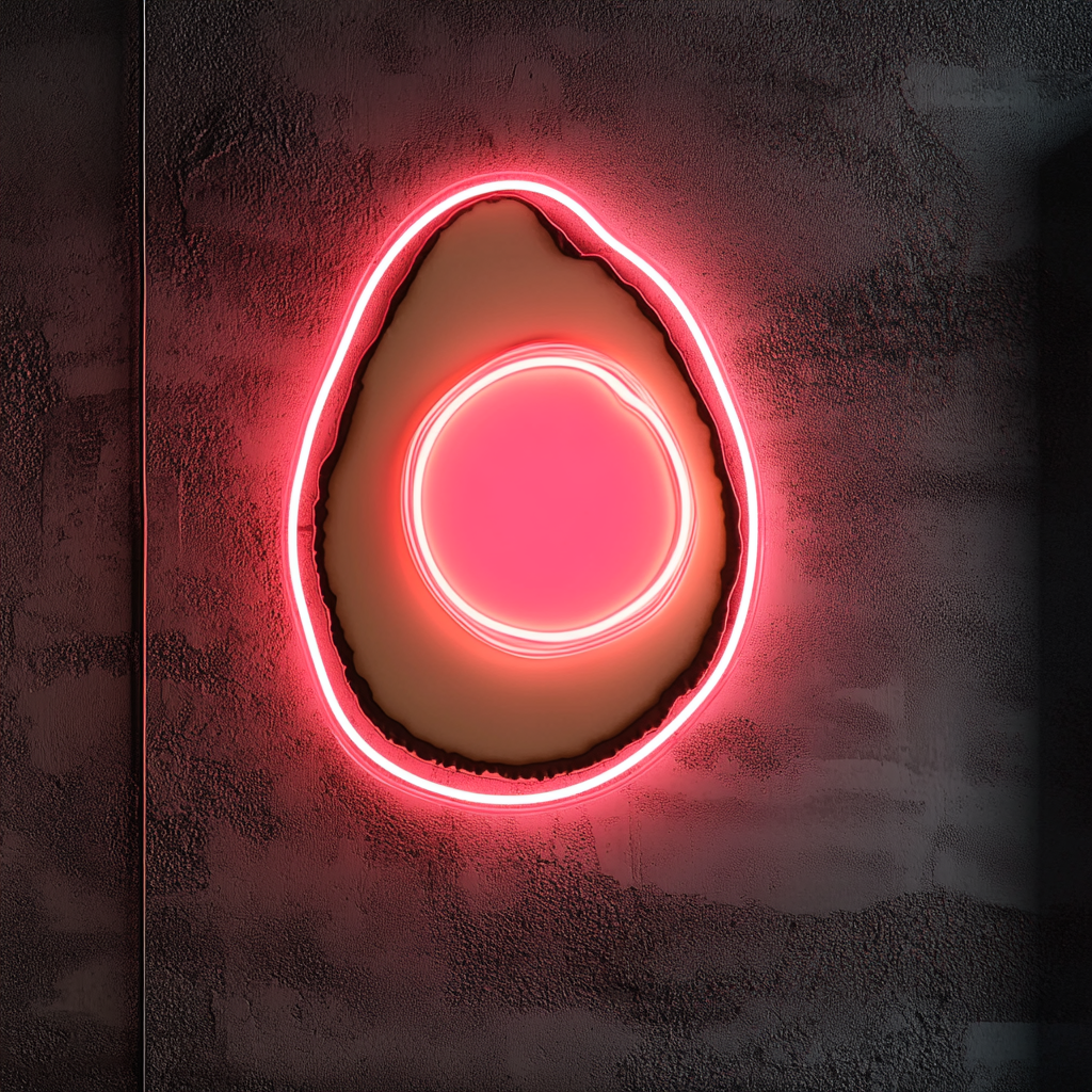 Avocado Toast with Egg - Pink Neon Sign, 24 Inches