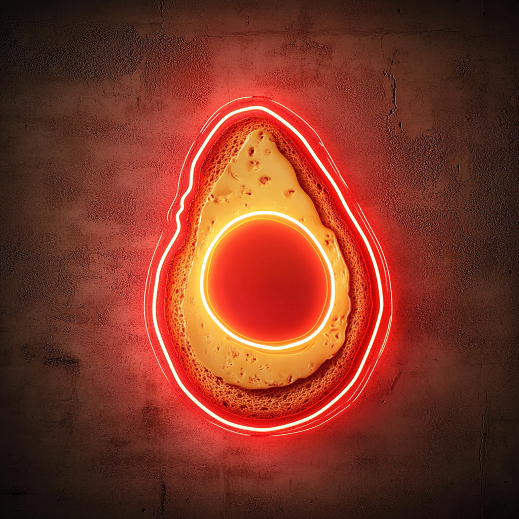 Avocado Toast with Egg - Red Neon Sign, 18 Inches