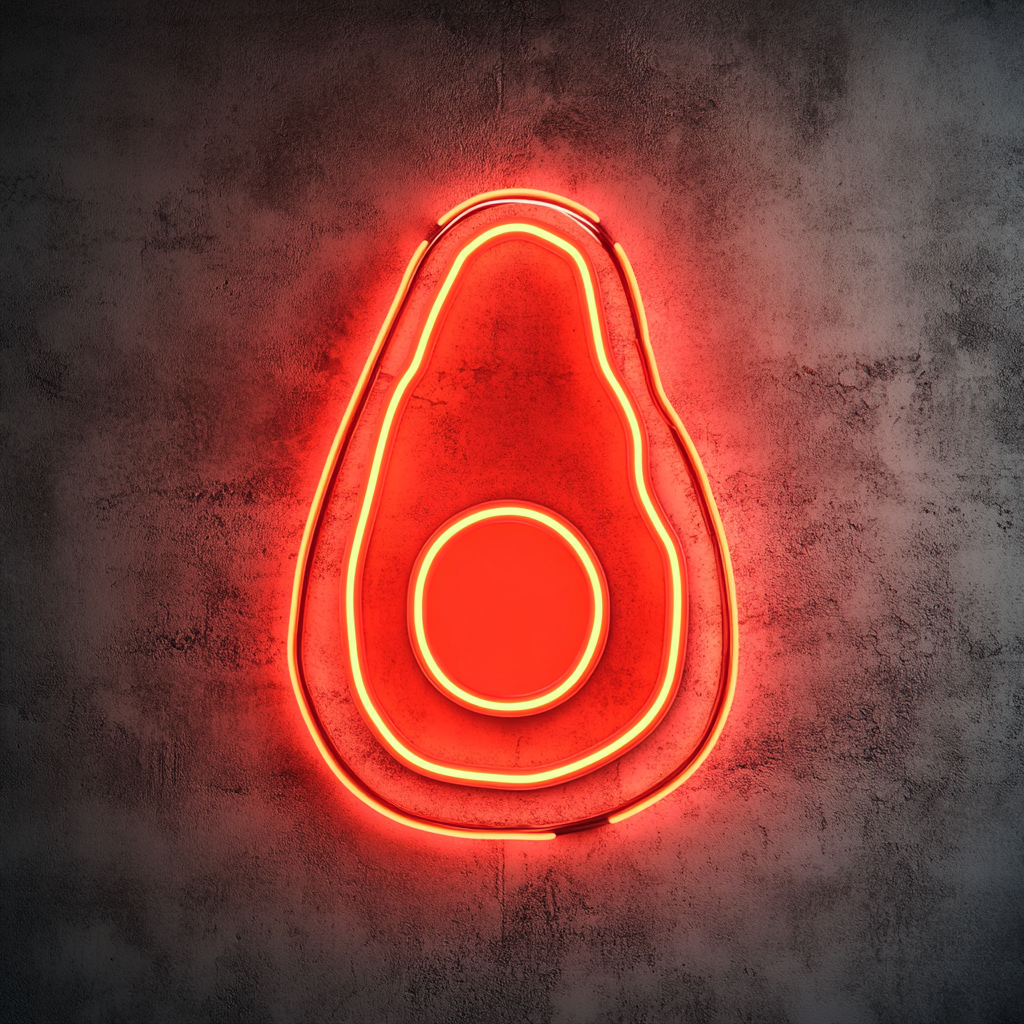 Avocado Toast with Egg - Red Neon Sign, 24 Inches