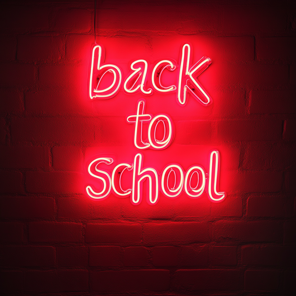 Back to School - Red Neon Sign, 18 Inches