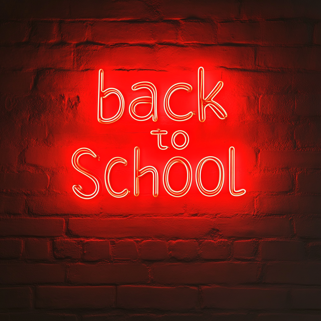 Back to School - Red Neon Sign, 18 Inches