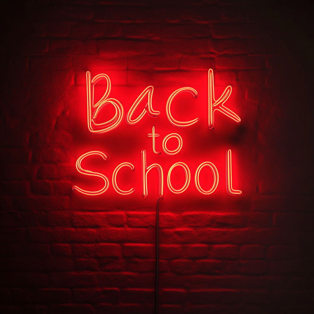 Back to School - Red Neon Sign, 18 Inches
