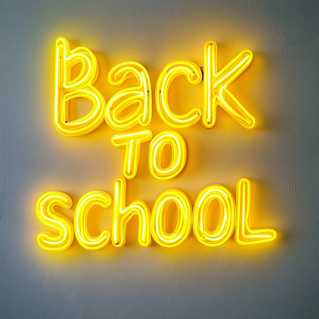 Back to School - Yellow Neon Sign, 24 Inches