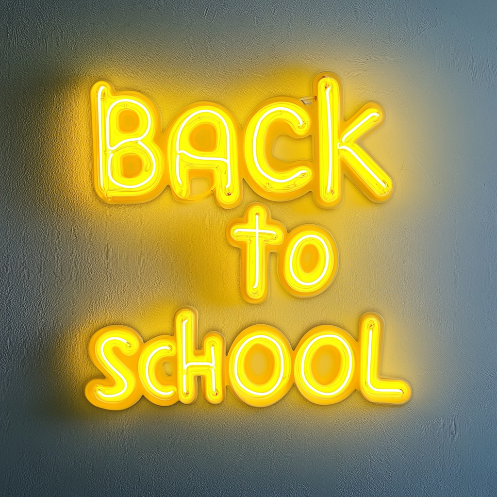 Back to School - Yellow Neon Sign, 24 Inches