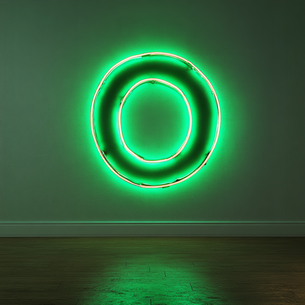 Bagel - Green Neon Sign, 24 Inches