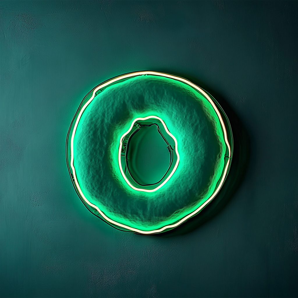 Bagel - Green Neon Sign, 24 Inches