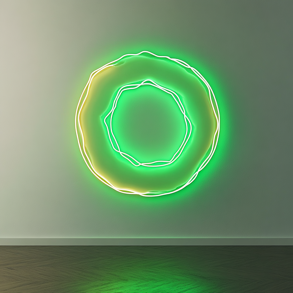 Bagel - Green Neon Sign, 24 Inches