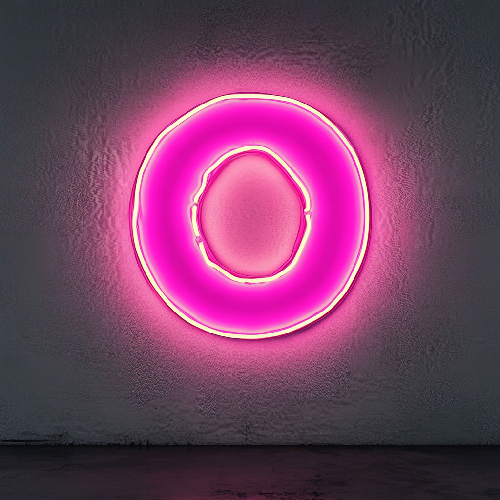 Bagel - Pink Neon Sign, 24 Inches