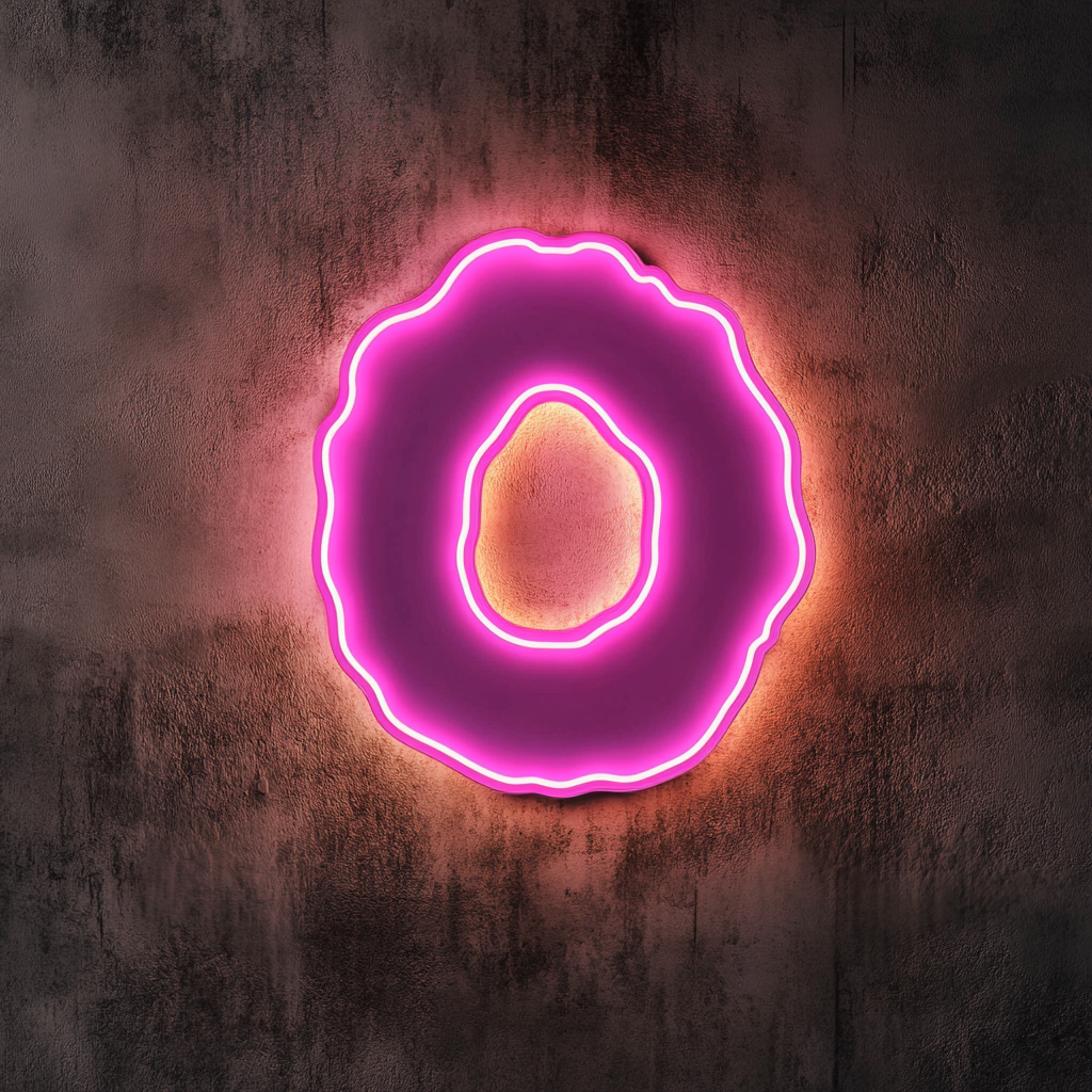 Bagel - Pink Neon Sign, 24 Inches