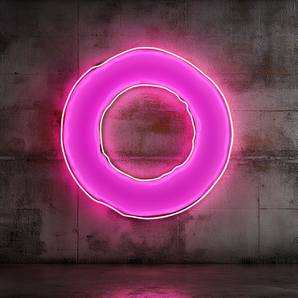 Bagel - Pink Neon Sign, 24 Inches